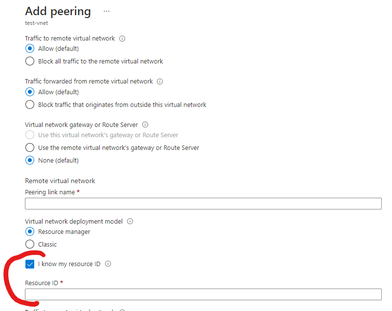 New peering value